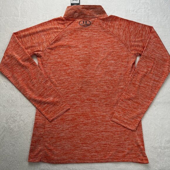 Under Armour Women's Loose Tech Twist 1/2 Zip-Long Sleeve Size Small Orange NEW - Picture 2 of 8